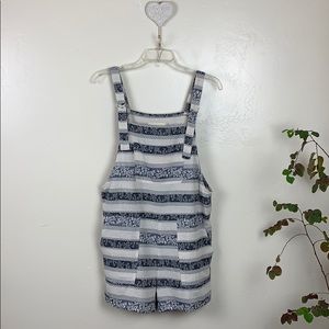 EN CREME Striped Overall Romper Shorts Size S NWT